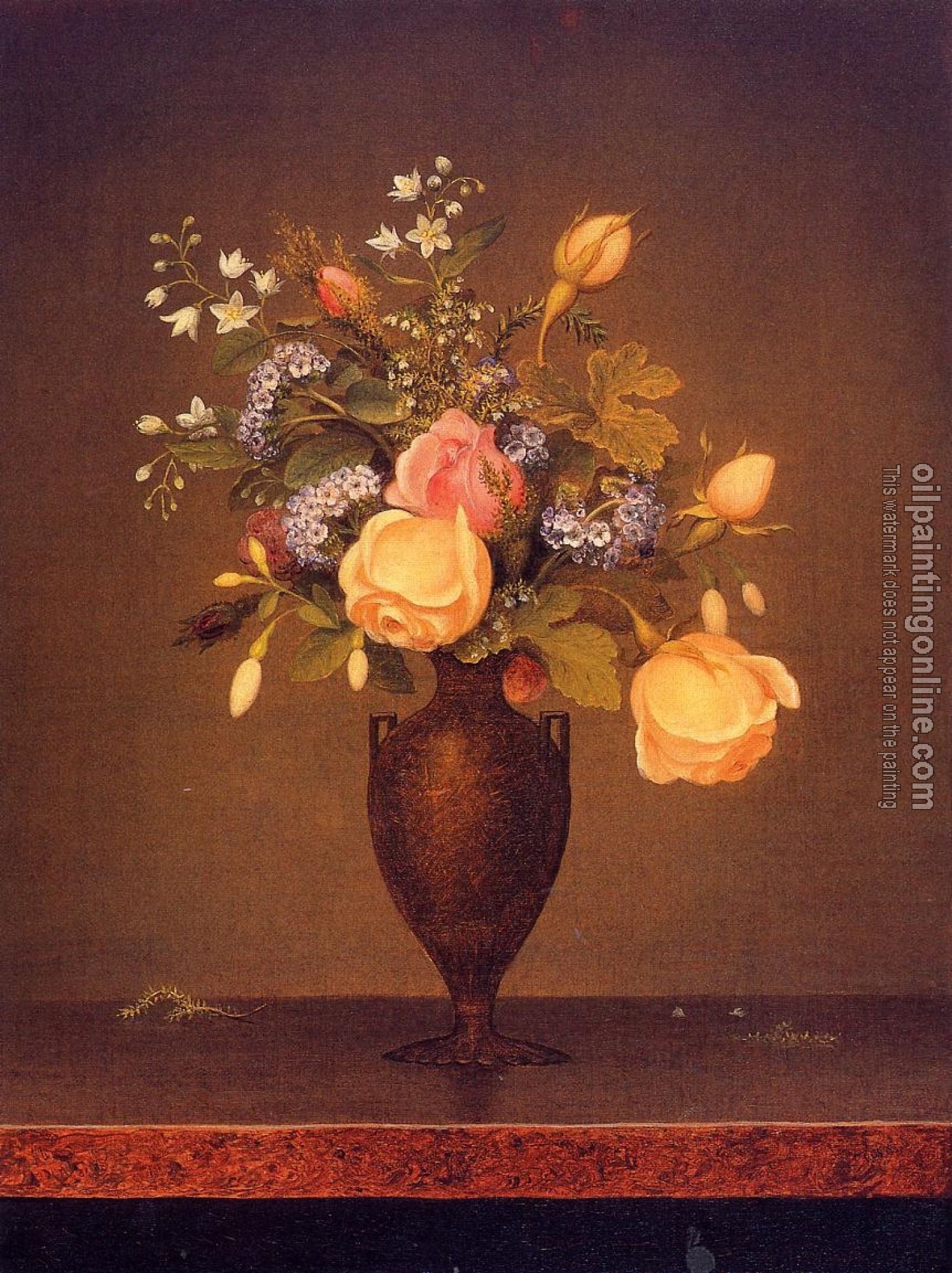 Heade, Martin Johnson - Wildflowers in a Brown Vase